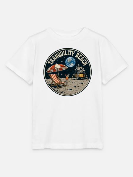 Tranquility Beach - Mondlandung Grafik - Stanley/Stella Kinder T-Shirt MINI CREATOR - Weiß