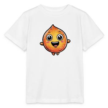Kuscheliger Orangen Tropfen - Stanley/Stella Kinder T-Shirt MINI CREATOR  - Weiß - Vorne - Maike (125cm)