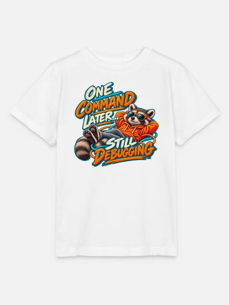 Lustiger Programmierer Waschbär – Noch ein Befehl später - Stanley/Stella Kinder T-Shirt MINI CREATOR - Weiß