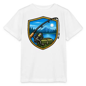 Seeangeln bei Abendlicht - Stanley/Stella Kinder T-Shirt MINI CREATOR  - Weiß - Vorne - Maike (125cm)