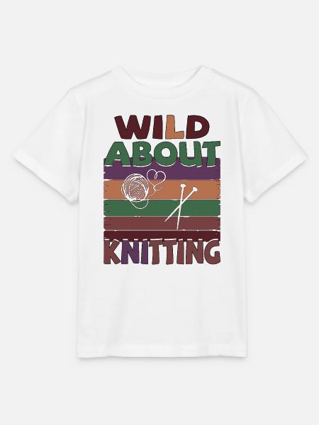 Stricken - Wild about knitting - Stanley/Stella Kinder T-Shirt MINI CREATOR - Weiß