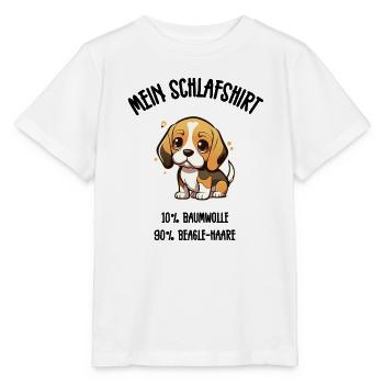 Süßer Beagle Welpe Schlafshirt Kulleraugen - Stanley/Stella Kinder T-Shirt MINI CREATOR  - Weiß - Vorne - Maike (125cm)