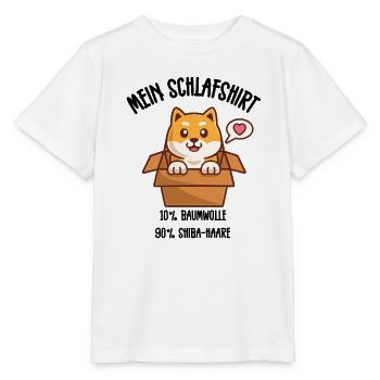 Shiba Inu Schlafshirt Kawaii Herz - Stanley/Stella Kinder T-Shirt MINI CREATOR  - Weiß - Vorne - Maike (125cm)