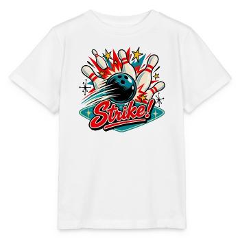 Strike Bowling Retro Explosion - Stanley/Stella Kinder T-Shirt MINI CREATOR  - Weiß - Vorne - Maike (125cm)