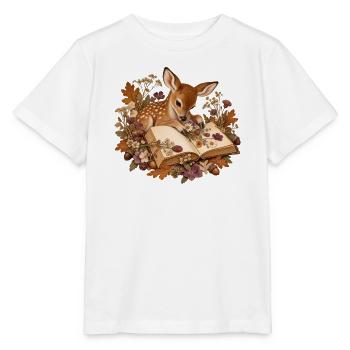 Rehkitz presst Wildblumen - Stanley/Stella Kinder T-Shirt MINI CREATOR  - Weiß - Vorne - Maike (125cm)