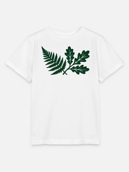 Farn Eichenlaub Wald Silhouette - Stanley/Stella Kinder T-Shirt MINI CREATOR - Weiß