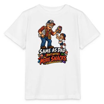 Gleich wie Papa, mehr Snacks - Stanley/Stella Kinder T-Shirt MINI CREATOR  - Weiß - Vorne - Maike (125cm)