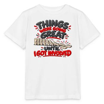 Es lief alles großartig – lustiger Humor - Stanley/Stella Kinder T-Shirt MINI CREATOR  - Weiß - Vorne - Maike (125cm)