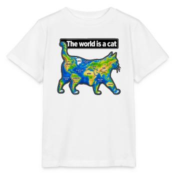 Die Welt ist eine Katze - Stanley/Stella Kinder T-Shirt MINI CREATOR  - Weiß - Vorne - Maike (125cm)