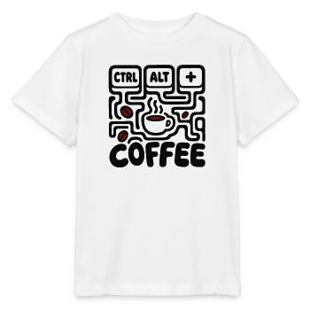 Humor Desk CTRL ALT COFFEE – Retro-Design - Stanley/Stella Kinder T-Shirt MINI CREATOR  - Weiß - Vorne - Maike (125cm)