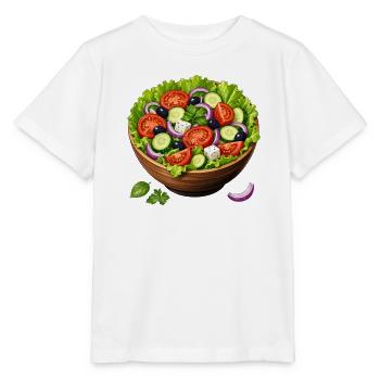 Frischer Salat Bowl Schüssel mit Gemüse - Stanley/Stella Kinder T-Shirt MINI CREATOR  - Weiß - Vorne - Maike (125cm)