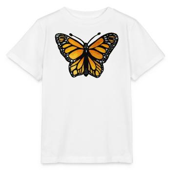 Monarch-Sonnenuntergangsschmetterling - Stanley/Stella Kinder T-Shirt MINI CREATOR  - Weiß - Vorne - Maike (125cm)