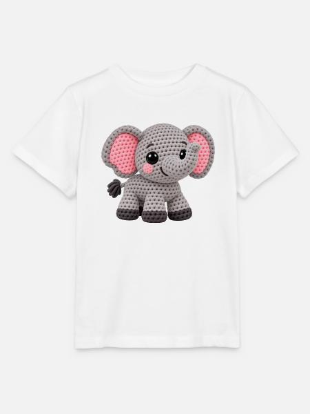 Amigurumi Elefant Kuscheltraum - Stanley/Stella Kinder T-Shirt MINI CREATOR - Weiß