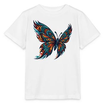 Orangefarbener Schmetterling der amerikanischen Ur - Stanley/Stella Kinder T-Shirt MINI CREATOR  - Weiß - Vorne - Maike (125cm)