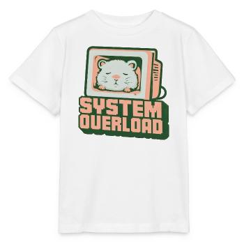 Retro Computer-Kätzchen: System Overload - Stanley/Stella Kinder T-Shirt MINI CREATOR  - Weiß - Vorne - Maike (125cm)