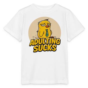 Adulting Sucks Cartoon Chick - Stanley/Stella Kinder T-Shirt MINI CREATOR  - Weiß - Vorne - Maike (125cm)