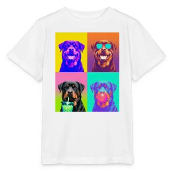 Hunde Rottweiler Hund - Stanley/Stella Kinder T-Shirt MINI CREATOR  - Weiß - Vorne - Maike (125cm)