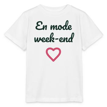 WOCHENENDE. HUMOR. LUSTIG. KOMISCH. ZITAT. HERZ - Stanley/Stella Kinder T-Shirt MINI CREATOR  - Weiß - Vorne - Maike (125cm)
