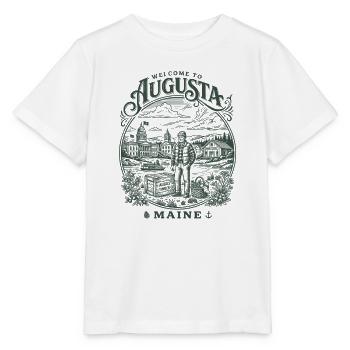Welcome To Augusta Maine Timber Landscape - Stanley/Stella Kinder T-Shirt MINI CREATOR  - Weiß - Vorne - Maike (125cm)