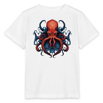 Oktopus Krake Bunt Illustration - Stanley/Stella Kinder T-Shirt MINI CREATOR  - Weiß - Vorne - Maike (125cm)