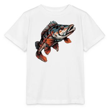 Fisch Barsch Bunt Illustration - Stanley/Stella Kinder T-Shirt MINI CREATOR  - Weiß - Vorne - Maike (125cm)
