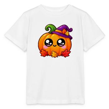 Kawaii Pumpkin Halloween-Hut - Stanley/Stella Kinder T-Shirt MINI CREATOR  - Weiß - Vorne - Maike (125cm)