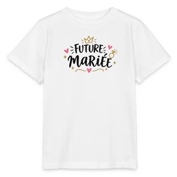 Fröhliche gekrönte Braut in spe. - Stanley/Stella Kinder T-Shirt MINI CREATOR  - Weiß - Vorne - Maike (125cm)