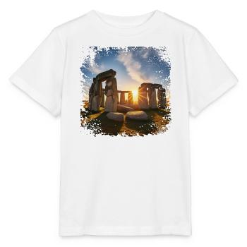 Sonnenaufgang über einer megalithischen Anlage - Stanley/Stella Kinder T-Shirt MINI CREATOR  - Weiß - Vorne - Maike (125cm)