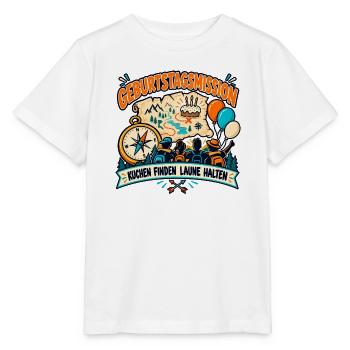 Geburtstagsmission – Kuchen finden - Stanley/Stella Kinder T-Shirt MINI CREATOR  - Weiß - Vorne - Maike (125cm)