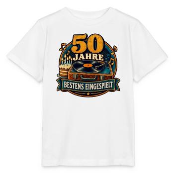 50 Jahre – Bestens eingespielt - Stanley/Stella Kinder T-Shirt MINI CREATOR  - Weiß - Vorne - Maike (125cm)