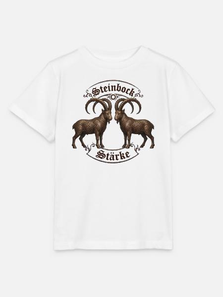 Steinbock Stärke Ornamentziegen - Stanley/Stella Kinder T-Shirt MINI CREATOR - Weiß