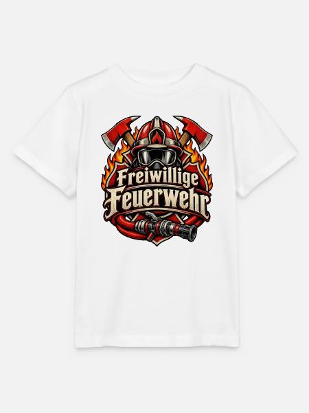 Freiwillige Feuerwehr Helm Äxte & Schlauch - Stanley/Stella Kinder T-Shirt MINI CREATOR  - Weiß