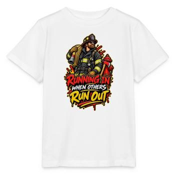Löschheld Run In When Others Run Out - Stanley/Stella Kinder T-Shirt MINI CREATOR  - Weiß - Vorne - Maike (125cm)