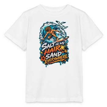 Salz im Haar, Sand überall - Stanley/Stella Kinder T-Shirt MINI CREATOR  - Weiß - Vorne - Maike (125cm)