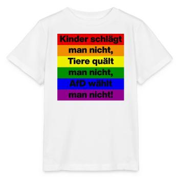 AFD WÄHLT MAN NICHT, KINDER UND TIERE, NO NZS - Stanley/Stella Kinder T-Shirt MINI CREATOR  - Weiß - Vorne - Maike (125cm)