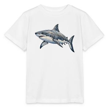 Tiefsee Hai Illustration - Stanley/Stella Kinder T-Shirt MINI CREATOR  - Weiß - Vorne - Maike (125cm)