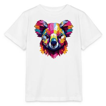 Geometrischer Regenbogen Koala - Stanley/Stella Kinder T-Shirt MINI CREATOR  - Weiß - Vorne - Maike (125cm)