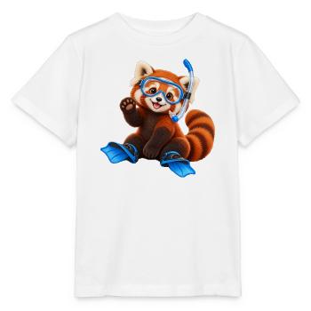 Tauchender Red Panda - Stanley/Stella Kinder T-Shirt MINI CREATOR  - Weiß - Vorne - Maike (125cm)