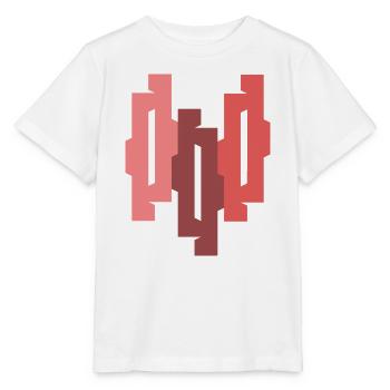 Rosé Burgunder Geomuster - Stanley/Stella Kinder T-Shirt MINI CREATOR  - Weiß - Vorne - Maike (125cm)