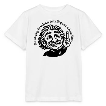 FANTASY = IQ + FUN - Stanley/Stella Kinder T-Shirt MINI CREATOR  - Weiß - Vorne - Maike (125cm)