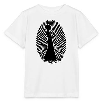 Klarinette - Klarinettistin im Fingerabdruck - Stanley/Stella Kinder T-Shirt MINI CREATOR  - Weiß - Vorne - Maike (125cm)