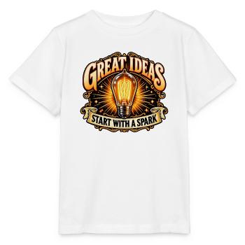 Große Ideen Beginnen Mit Funken - Stanley/Stella Kinder T-Shirt MINI CREATOR  - Weiß - Vorne - Maike (125cm)