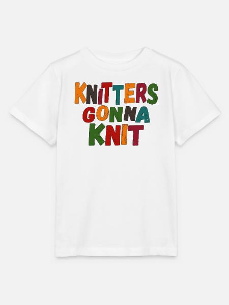 Stricken - Knitters gonna knit - Stanley/Stella Kinder T-Shirt MINI CREATOR  - Weiß