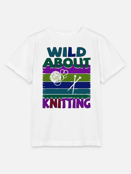 Stricken - Wild about knitting - Stanley/Stella Kinder T-Shirt MINI CREATOR - Weiß