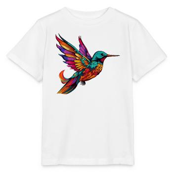 Bunter Kolibri Farbenglanz - Stanley/Stella Kinder T-Shirt MINI CREATOR  - Weiß - Vorne - Maike (125cm)