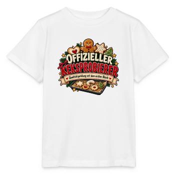 Offizieller Keksprobierer Lustiges Weihnachtsmotiv - Stanley/Stella Kinder T-Shirt MINI CREATOR  - Weiß - Vorne - Maike (125cm)
