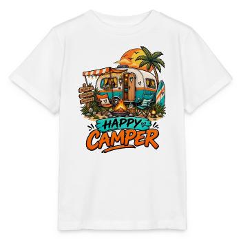 Camping Happy Camper Wohnwagen Reisemobil Urlaub - Stanley/Stella Kinder T-Shirt MINI CREATOR  - Weiß - Vorne - Maike (125cm)