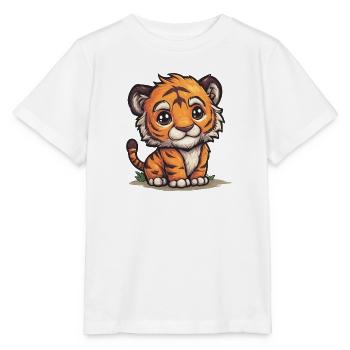 Kuscheliges Tigermotiv – Kleiner Tiger - Stanley/Stella Kinder T-Shirt MINI CREATOR  - Weiß - Vorne - Maike (125cm)