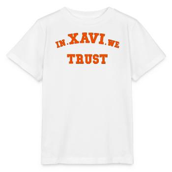 Xavi Wir vertrauen Graphic Tee - Stanley/Stella Kinder T-Shirt MINI CREATOR  - Weiß - Vorne - Maike (125cm)