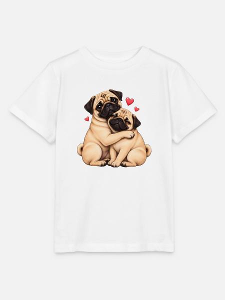 Mops Hund süßer Mops niedlicher Mops - Stanley/Stella Kinder T-Shirt MINI CREATOR  - Weiß